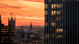 Sunset office distant parliament by Shutterstock.com/pxl.store